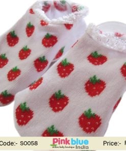 strawberry print baby socks