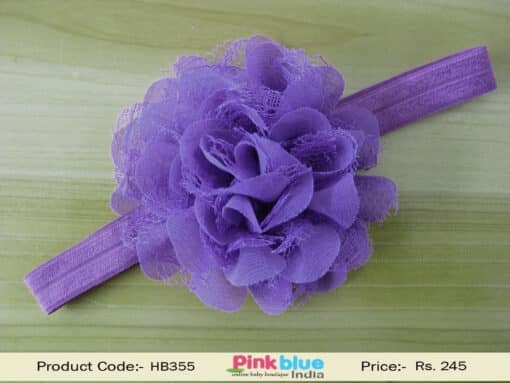 Stretchable Lavender Hair Band for Baby Girls