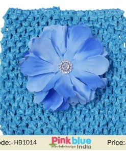 Designer Sky Blue Crochet Headband