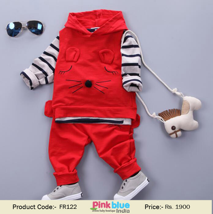 red kids party suit