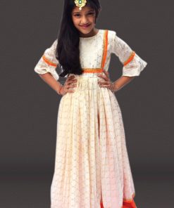 Orange Palazzo Kids Gown, girl child plazo dress, Indian Kids Wear
