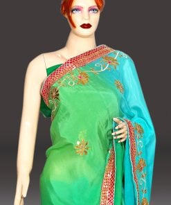 designer chinon ethnic traditional wedding saree online India