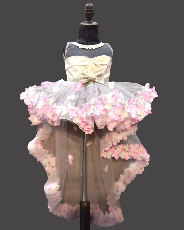 Designer high low tail gown for girls stylish birthday party outfit