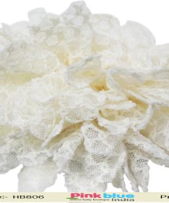 Stylish Infant Crochet Headband in Cream with a Beautiful Flower