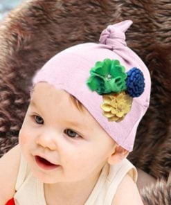 Buy Cute and Stylish Pink Baby Cap with Flowers