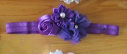 Stylish Purple Headband for Toddlers in India with Three Flowers