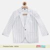 Summer Grey and White Vertical Striped Blazer for Boys