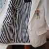 Dashing Summer Jacket for Kids and Boys in White With Lining in Strips