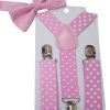 Matching Bow Tie and Suspenders Set for Babies in Pink Color