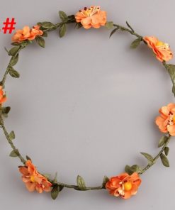 Tiara Style Hair Band for Toddlers in India with Arrangement of Light Orange Flowers