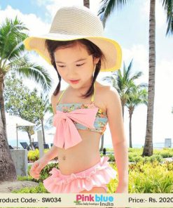 Peach Toddler Girls Designer Swimsuits Bathing Suits and Bikinis set