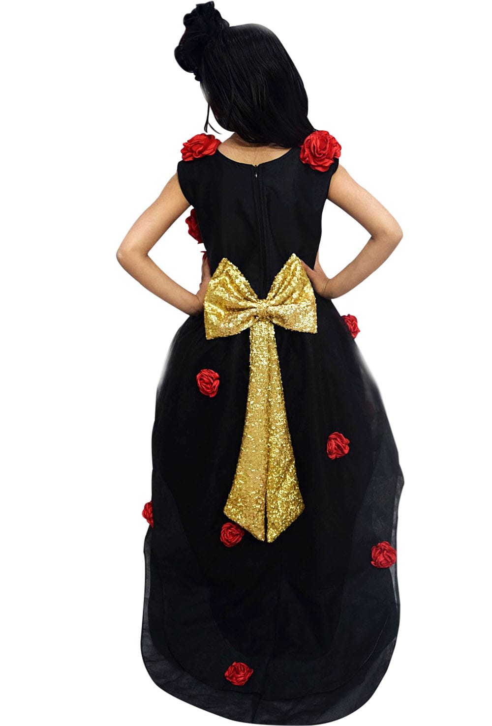 Shirred Ruffle Hem Maxi Dress - Black – Baby Couture