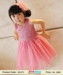 Baby Girl Peach Birthday Party Dress, Toddler Sequin Special Occasion Frock
