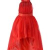 Red Floor Length Wedding Party Gown Dress Toddler Baby