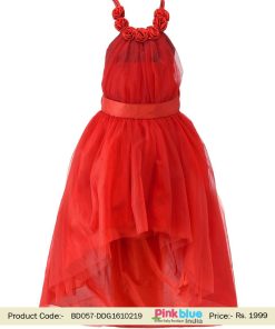 Red Floor Length Wedding Party Gown Dress Toddler Baby