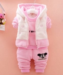 Shop Stylish Baby Girl Half Sleeve Winter Jacket with Hood | 3 Piece Set