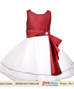 Toddler Girl Party & Wedding Wear Sleeveless Dupion Dress