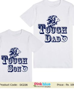 Buy Touch Dad Touch Son Custom Father and Son Matching T-shirt