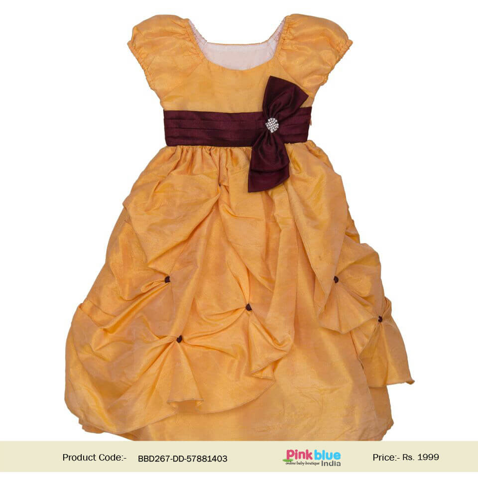 Shop Trendy Gold Party Gown Dress Kids Baby Girl
