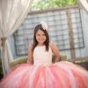 Fashionable Tri Color Flare Tutu Party Skirt With Off-white Top for Baby Girls