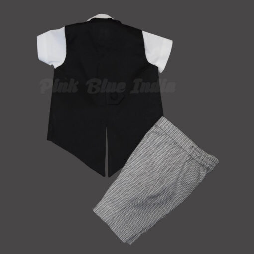 Tuxedo Formal Check Romper One Piece Outfit for Boy