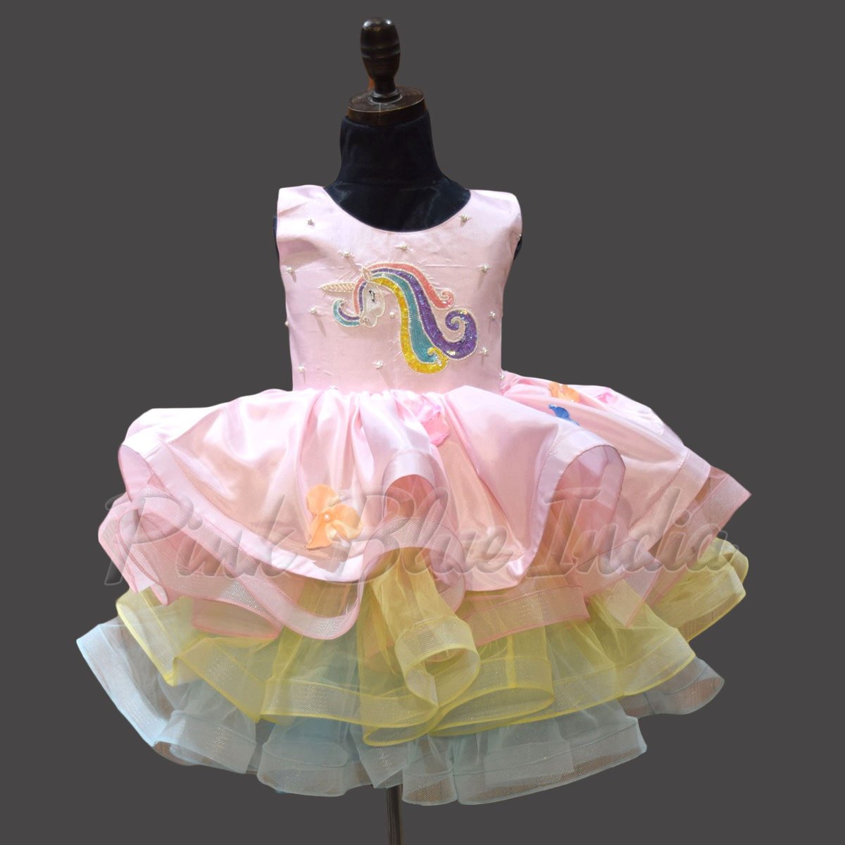 Buy Rainbow Unicorn Dress with Ruffles for Girls Online - ForeverKidz