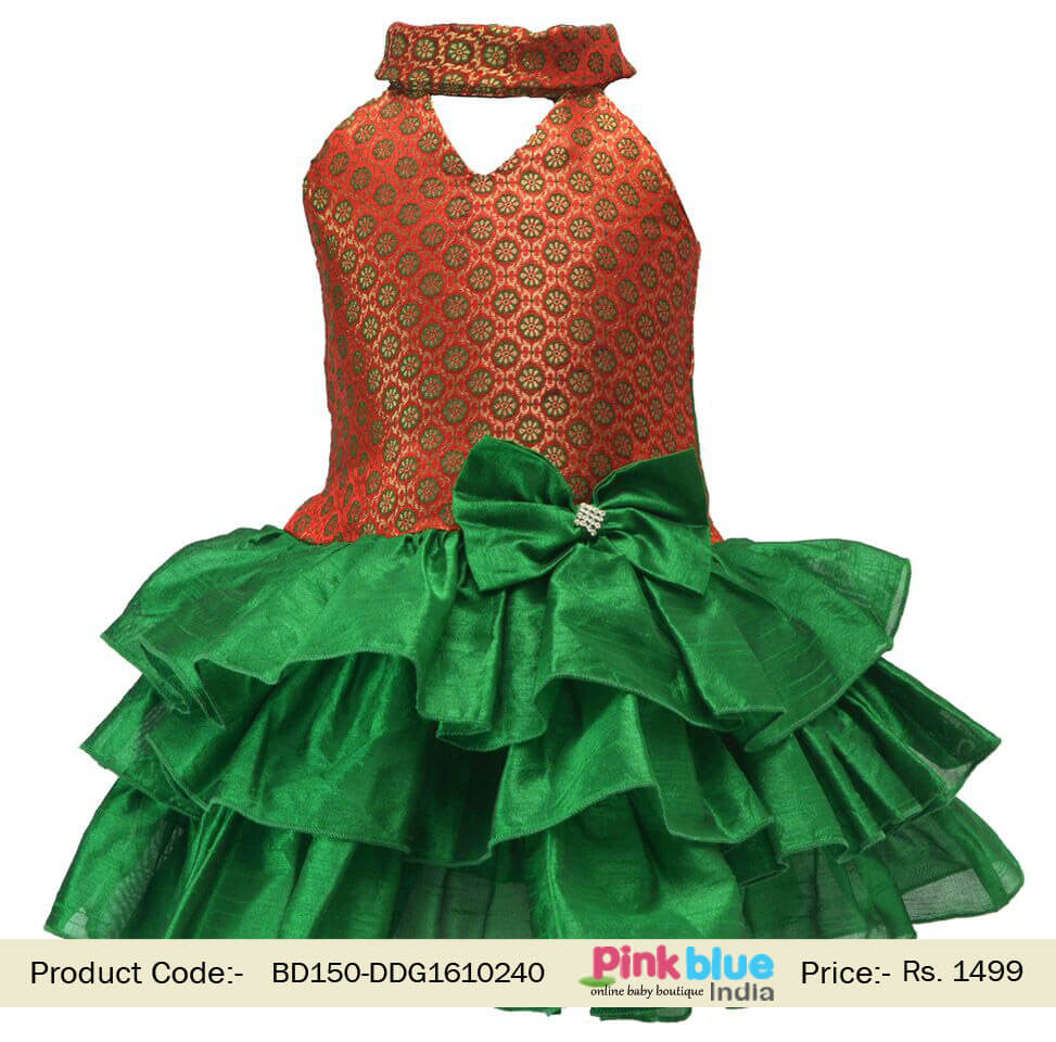 Shop Baby Girl Green Special Occasion Party Bow Dress