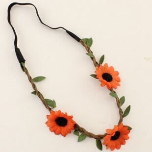 Orange Flower Tiara Headband for Toddlers