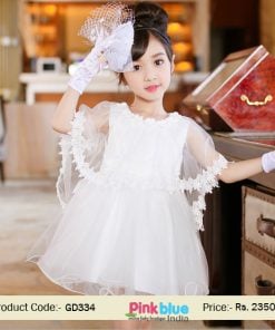 white baby birthday dress