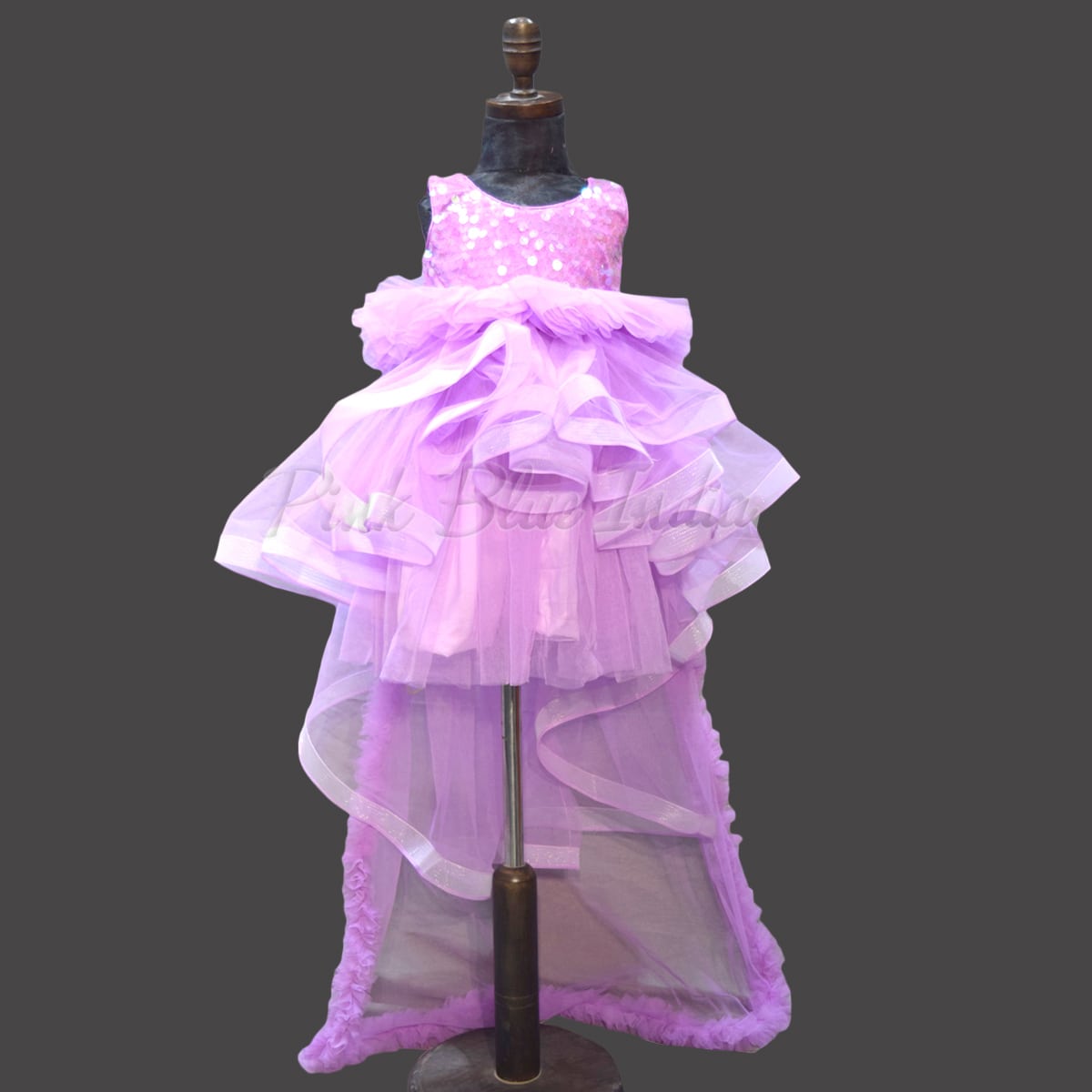 Violet Baby Girl Birthday Dress Online, Purple High Low Dress