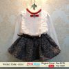 Toddler Girl White and Grey Formal Party Wear Dress