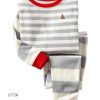 Simple White and Stripes Toddler T-shirt and Shorts with Red Piping