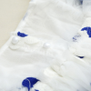 Buy Online White Birthday Dress with Beautiful Blue Flowers