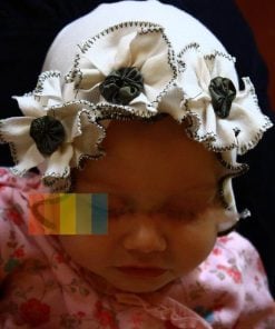 white baby flower cap
