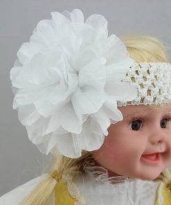 Baby White Crochet Hair Band for Infant Girls