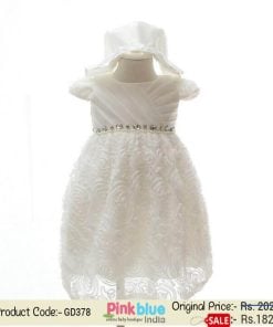 white baby baptism dress