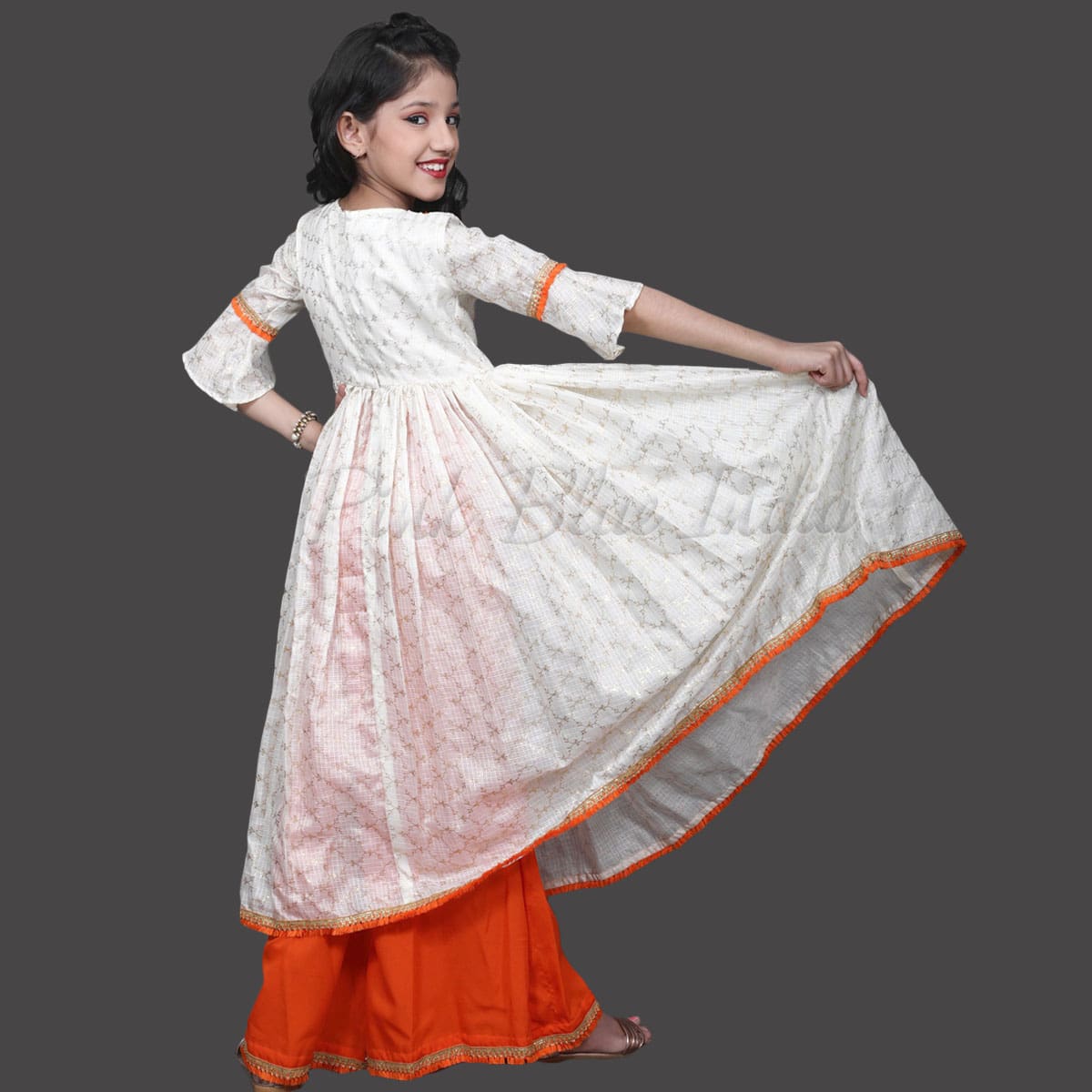White flared dress with dupatta by Gulaal | The Secret Label