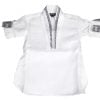Designer White Kurta Pajama with Patterned Cuffs for Children 