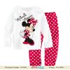 White Long Baby T-Shirt with Minnie Mouse Print and Pink Pajamas
