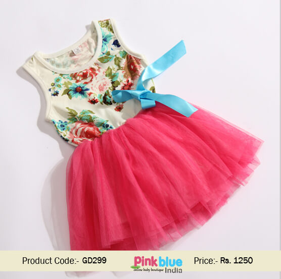 printed baby party dress