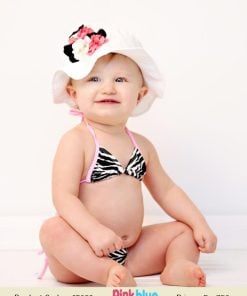 Shop Online White Summer Baby Cap With Colorful Flowers