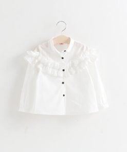 Summery White Top for Smart Baby Girl with Attached Frills