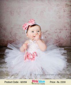 Cute First Birthday Princess Tutu Wear Outfit White