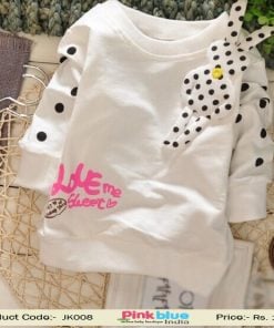 Little Girl Sweatshirt Love Me Sweet Print, Winter Sweatshirt for Kids baby India