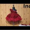 6 Months to 12 Years Maroon Ruffled One Shoulder Girls Dress