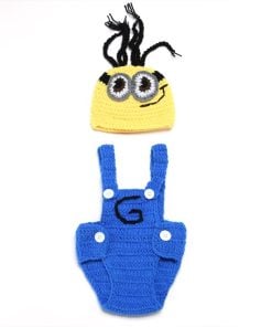 Buy Online Yellow and Blue Geek Style Crochet Baby Photo Prop