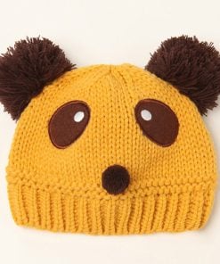 yellow kids crochet cap