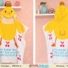 Kids hooded poncho towels swimming Yellow and White Baby Bathrobes
