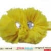 Yellow Designer Headband with Diamond Embellished Flowers for Newborn Princess