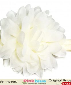 Fabulous Yellow Hair Band for Indian Baby Girls with Off White Flower